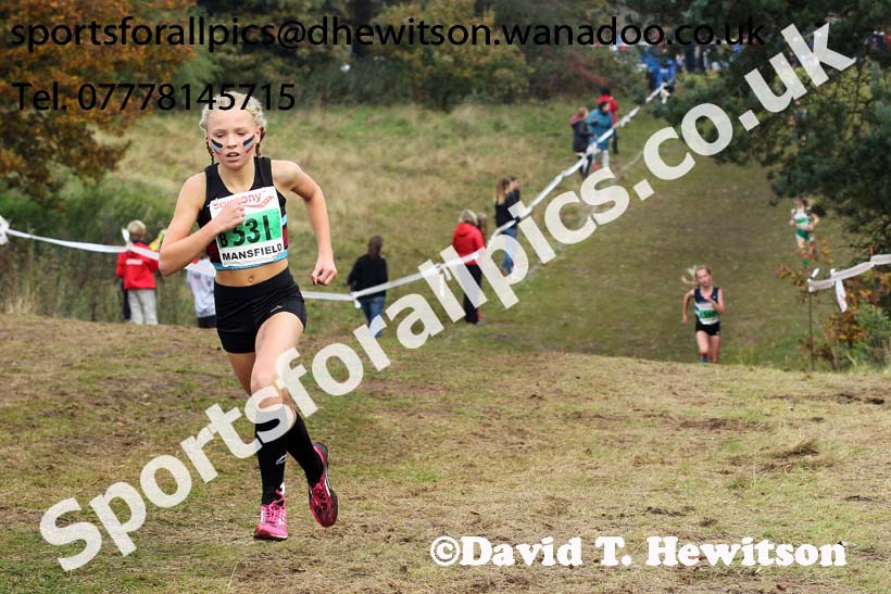 Girls under-13s, National Cross Country Relays, Berry Park, Mansfield. Photo: David T. Hewitson/Sports for All Pics